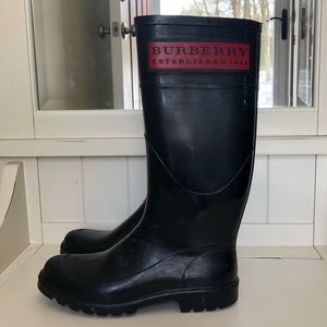 burberry red rain boots